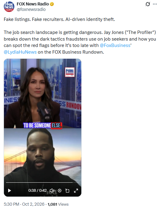 Jay Jones on Fox News Radio — Laid Off to Scam Hunter